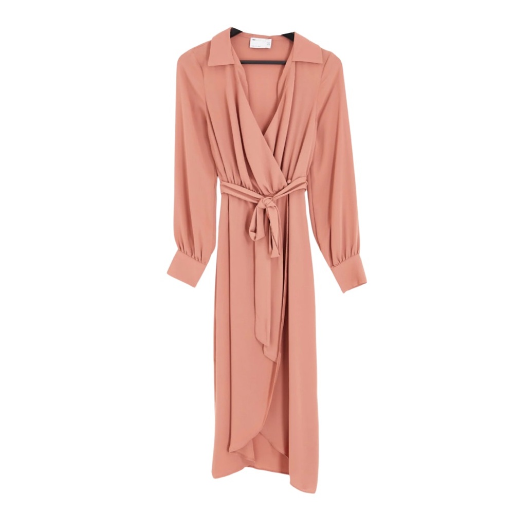 Terracotta Midi Wrap Dress - Picture 8 of 11